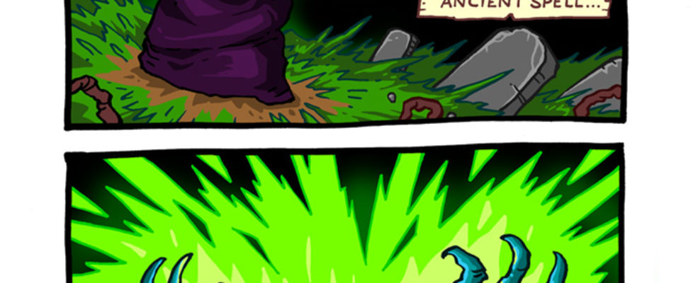 Halloween Forever page 2. The undead sorcerer weaves an ancient spell...