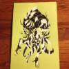 Zebra Nightmare - black and white drippy skull screen print poster